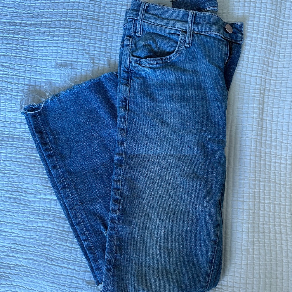 Mother high waisted rider ankle fray